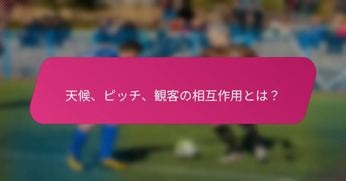 天候、ピッチ、観客の相互作用とは？